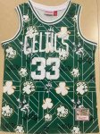 Maillot de Basket #33 Bird Celtics Vintage Vert printed